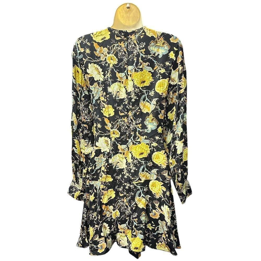ULLA JOHNSON Salima Ruffled Floral-Print Silk-Crepe Mini Dress NWT Size 0 - Picture 6 of 6